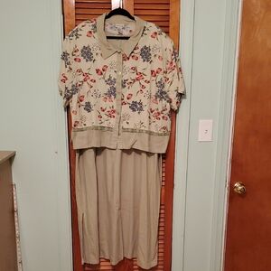 Floral Print Maxi Dress & Shirt